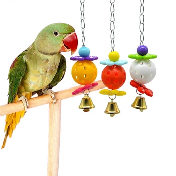 1/2 adet Pet Kuşlar Isırma Oyuncak Papağan Aksesuarları Çiğnemek Topu Vogel Speelgoed Salıncak Kafesi Asılı Parakeet Oyuncaklar Evcil Hayvan Papagan
