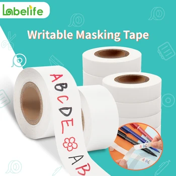1-20 rolls El Yazısı Maskeleme kağıt bant Bant Yapışkan Bant Yazılabilir Maskeleme Bandı Yırtılması kolay Etiketleri yapmak kolay