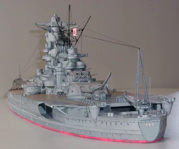 1:250 Ölçekli WW2 Japon Yamato Savaş Gemisi kendi başına yap kağıdı model seti 104 cm = 41 