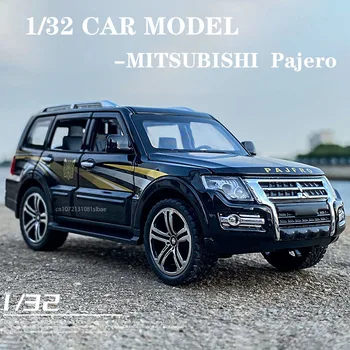 1:32 Mitsubishi Pajero alaşım spor araba modeli Diecast Metal araç araba modeli simülasyon ses ışık oyuncaklar toplamak için çocuk hediye