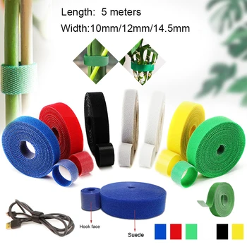 1 adet 5m bitki kravat naylon bitki bandaj bant ev bahçe tesisi şekli bant kanca döngü bambu rattan sarma destek parçaları