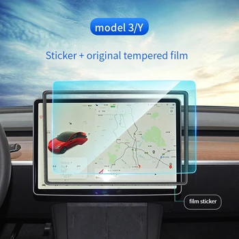 1 adet HD / Blue-Ray / Buzlu çizilmez Temperli ekran koruyucu film Otomobil İç Değiştirmek Aksesuarları Model 3 / Y