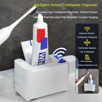 1 adet Otomatik Diş Macunu Dağıtıcı Duvara Monte Yüksek Kaliteli Dağıtıcı Tutucu Sensörü İle Ev İçin Mükemmel Aile Duş Banyo