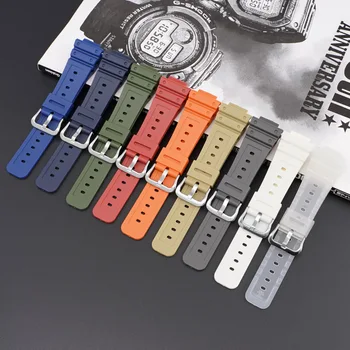 1 adet Watchband Casio saat kayışı DW-6900 / GW-M5610 / DW-5600E Renkli Kayış 5600/6900/2100 Dışbükey 16mm saatler Değiştirin