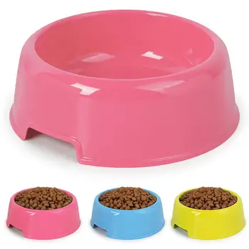 1 Adet Yüksek Kalite Düz Renk evcil hayvan kaseleri Şeker Renkli Hafif Plastik Tek Kase Küçük Köpek Kedi evcil hayvan kasesi evcil hayvan besleme malzemeleri