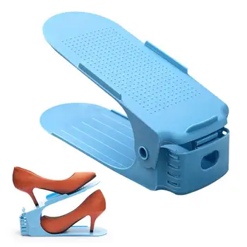1 Adet Çift Raf Alanı Koruyucular Beyaz Ayakkabı Raf Dolapları Ayakkabı Depolama Organizatör Plastik Ayarlanabilir Ayakkabı Warderobe Yatak Odası