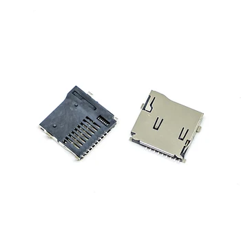 10 adet 9pin Mikro SD Kart Yuvası Konnektörleri T-Flash Ortak Stil Boyutu 14 * 15mm TF Kart Güverte Kendinden Etkili Kart Yuvası Pop-up