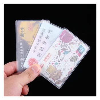 10 adet / grup Kadın PVC Şeffaf Kart Kapak Koruyucu Öğrenci Otobüsü kimlik kartı tutucu Cüzdan Çanta İş Kredi Kartı Kapağı Çanta