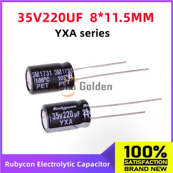 (10 adet) Rubycon İthal elektrolitik kondansatör 35V220UF 8X11. 5MM Yakut YXA Serisi Uzun Ömürlü Yüksek frekanslı kapasitans 220UF 35V