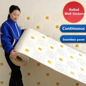 10 m Kendinden yapışkanlı Duvar Kağıdı 3D duvar çıkartmaları Kiremit Modern Ev Dekor Yatak Odası Oturma Odası Mutfak TV Zemin