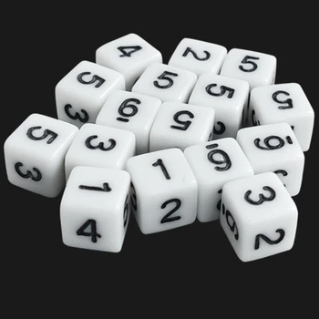 100 Adet Altı Taraflı Numarası Beyaz Küp Oyun Parti Favor Sınıf Tahta Oyunları, Matematik Sayma Öğretim