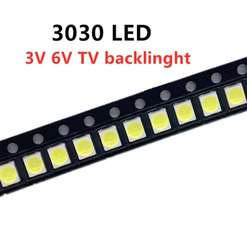 100 ADET SMD LED 3030 Cips 1W 3V 6V 1W boncuk ışık Beyaz sıcak 120LM Yüzey Montaj PCB Yayan Diyot Lambası TV arkaplan ışığı