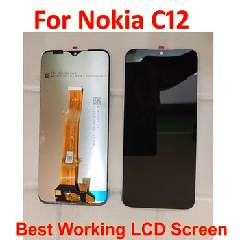 100 % Orijinal IPS lcd ekran dokunmatik ekranlı sayısallaştırıcı grup Cam Sensörü Nokia C12 6.3 