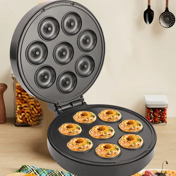 110V/220V Waffle Çörek Makinesi yapışmaz 1400W Elektrikli Çörek Makinesi Mutfak Aletleri AB / ABD Plug Kahvaltı için