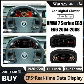 12.3 İnç Ekran Dijital Küme BMW 7 Serisi İçin E65 E66 2002-2008 LCD Hız Ölçerler Pano Oynatıcı Yeni Yükseltme