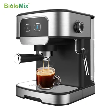 1200W Otomatik Ev 20bar Ev Espresso tek servis kahve makinesi en iyi Espresso Makineleri süt köpürtücü buhar değnek 2021