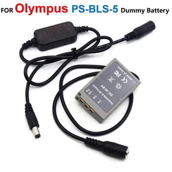 12V-24V Adım Aşağı Kablo Güç Adaptörü şarj aleti kablosu+PS-BLS-5 BLS5 Sahte Pil İçin Olympus PEN E-PL7 E-PL5 E-PM2 Stylus 1 1s
