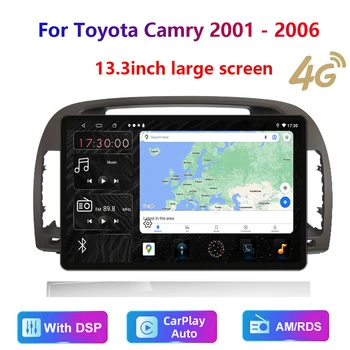 13.3 inç HD multimedya Toyota Camry 2001 - 2006 İçin Araba Stereo Radyo Android video 2K GPS Carplay 4G WIFI