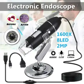 1600X USB Dijital Mikroskop Kamera Endoskop 8LED Büyüteç ile Metal Standı