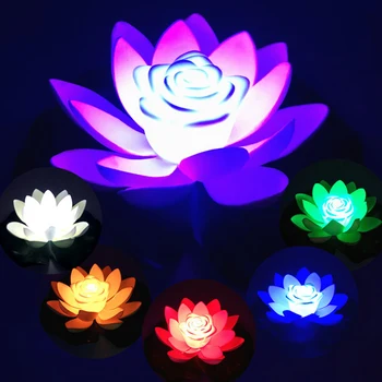 18/28cm Yapay Yüzen Lotus led gece ışığı Enerji Tasarrufu Lotus Lamba Su Geçirmez Bahçe Havuzu Gölet Çeşmesi Dekorasyon