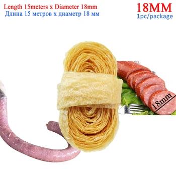 18mm * 15M Kollajen sosis muhafaza Jambon Muhafazaları Sosis Kabuk sosis makinesi Hot Dog Et Dolgu Değirmeni Mutfak Pişirme Araçları