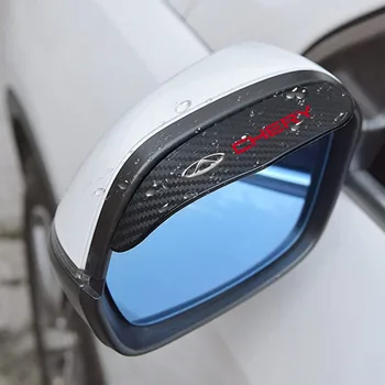 2 adet Araba Dikiz Aynası Yağmur Kaş Visor Karbon Fiber yağmur kılıfı CHERY Tiggo için 3 4 5 7 Pro 8 Artı Arrizo Oto Aksesuarları