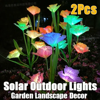 2 Adet güneş ışıkları açık LED avlu Bahçe çim Bahçe Peyzaj Plug-İn simülasyon nergis Villa parti festivali dekor lambası