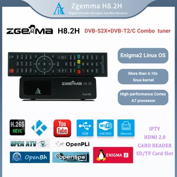 2 adet Zgemma H8.2H: Tam HD 1080 p Uydu Alıcısı ile DVB-S2X + DVB-T2 / C Combo Tuner-Enigma2 Linux IŞLETIM SISTEMI