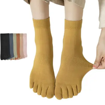 2 Pairs Yeni Yüksek Kaliteli Penye Pamuk Ayak Kadın Çorap Nefes Ter Emme Beş parmak Kızlar Kısa Meias EUR35-46