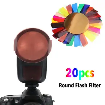 20 ADET Renkli Jeller Filtreler Kamera Fotoğraf Flaş Seti Uygun ForGodox V1 İle Uyumlu Stüdyo Aksesuarları Kullanımı Kolay