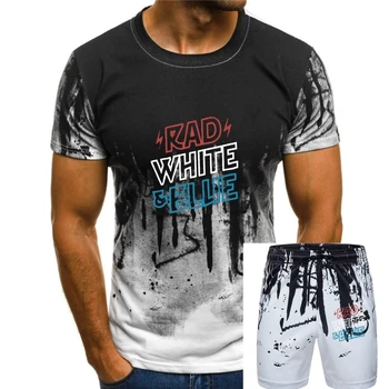 2017 Sıcak Satış Yeni erkek tişört Rad Beyaz ve Mavi T Shirt Kısa Kollu %100 % Pamuk