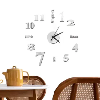 2021 Modern Tasarım Büyük duvar saati 3D DİY Kuvars saatler Moda Saatler Akrilik ayna çıkartmaları Oturma Odası Ev Dekor Horloge
