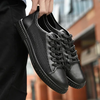 2021 Yeni deri erkek ayakkabısı Yaz Flats Hafif Yumuşak nefes alan günlük ayakkabılar Sneakers Yüksek Kalite erkek ayakkabısı Büyük Boy 37-46