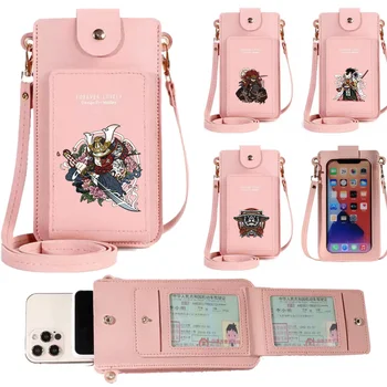 2023 Evrensel Şeffaf Dokunmatik Ekran Telefon Çantası iPhone Samsung LG için Yeni Samurai Şekilli Dekorasyon omuz çantaları Çanta Kılıfı