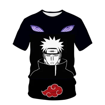 2023 Naruto Japon Karikatür Moda Rahat Cosplay Çocuk Giyim Erkek Bebek 3d Baskılı kısa kollu tişört Üst Giyim