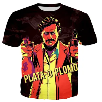 2023 Yeni Film Serisi Narcos Pablo Escobar Narcos Erkekler Kadınlar Serin 3D Baskılı T-shirt Rahat Moda Streetwear Tees Tops