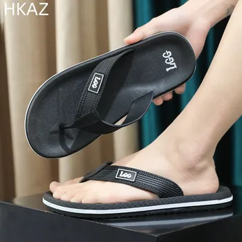 2023 Yeni Yaz Flip Flop erkek kaymaz Flip-flop Hafif plaj sandaletleri Rahat Moda Kalın Alt Aşınmaya dayanıklı Trend