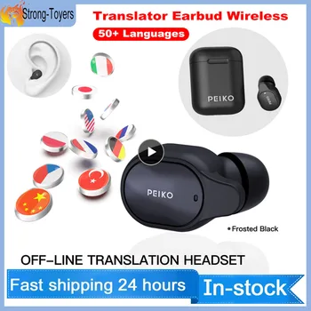 2023 Yeni Çevirmen Kulaklık Kablosuz İş Kulaklık 50 + Dil Bluetooth 5.0 Off-line Çeviri Ses Asistanı Arka Uç