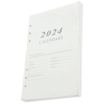 2024 İngilizce Gündem Kitabı Sayfa A5 Planlayıcısı Günlüğü Haftalık Aylık Gevşek yapraklı Not Defteri Kağıdı
