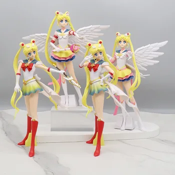 23cm BANDAİ Anime Sailor Moon Aksiyon Figürü Kek Süsler PVC Koleksiyon Bebek Tsukino Usagi Heykelcik Model Oyuncaklar Hediyeler