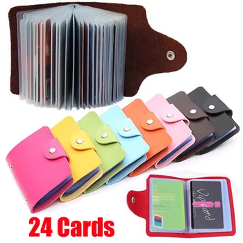 24 Kart Tutucu Çanta Basit Düz Renk Cep Kılıfı KİMLİK Tutucular Kadın Erkek Kredi kimlik kart düzenleyici Deri Kart Sahibi Cüzdan
