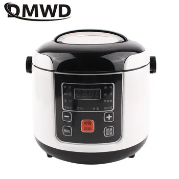2L elektrikli pirinç pişirici 12V / 24V Araba / Kamyon Multicooker yemek kabı Lapası Pişirme makinesi çorba tenceresi buharlı pişirme tenceresi 24H Randevu