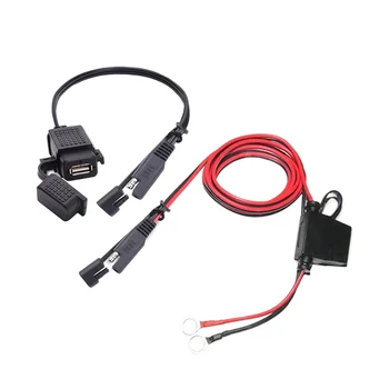 3.1 A Motosiklet USB Şarj Adaptörü Kiti SAE USB Adaptörü Telefon GPS Motosiklet için Şarj
