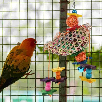3 Adet Kuş Levrek Papağan Oyuncak Oyuncak Rattan Çiğneme Oyuncaklar Bite Ahşap Evcil Hayvan Malzemeleri