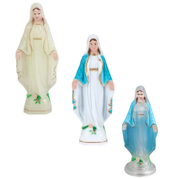 3 Adet Meryem Heykel Anne Heykeli Ev Süsleme Masa Süsleme Masaüstü İsa Dekoratif Madonna Plastik Kilise