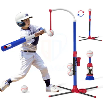 3 in 1 T Topu Seti Çocuklar için Beyzbol Asılı Tee/Ayakta Tee/Otomatik Başlatıcısı / 6 Softbol Kapalı Açık Spor Hediyeler Oyuncaklar