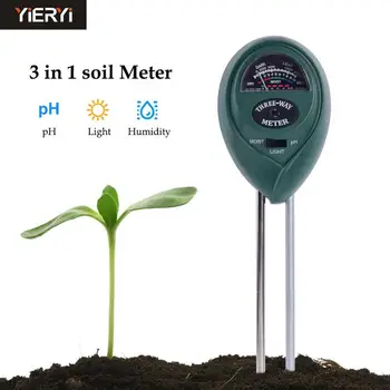 3 İn1 Toprak Humidometer Nem Güneş Işığı ph ölçer Toprak Su Asitliği Nem İşık PH Testi Bahçe Bitkileri Çiçekler Nemli Test Cihazı