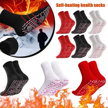 3 Pairs Kış Kendinden ısıtma Sağlık Çorap Kadın Kayak Spor Kendinden ısıtmalı Masaj Adam Kısa Çorap Manyetik Terapi sıcak tutan çoraplar