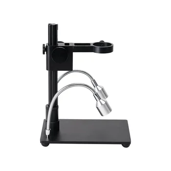35mm / 50mm Dijital Endüstriyel Mikroskop Standı ile 2 led ışık Alüminyum Alaşımlı Ayar Braketi