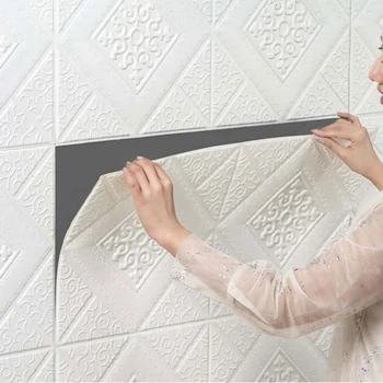 35x35cm 3D Köpük Duvar Kağıdı Desen Sticker Su Geçirmez Etiket Ev Dekorasyon 3D Kendinden yapışkanlı Duvar Kağıdı Duvar Sticker